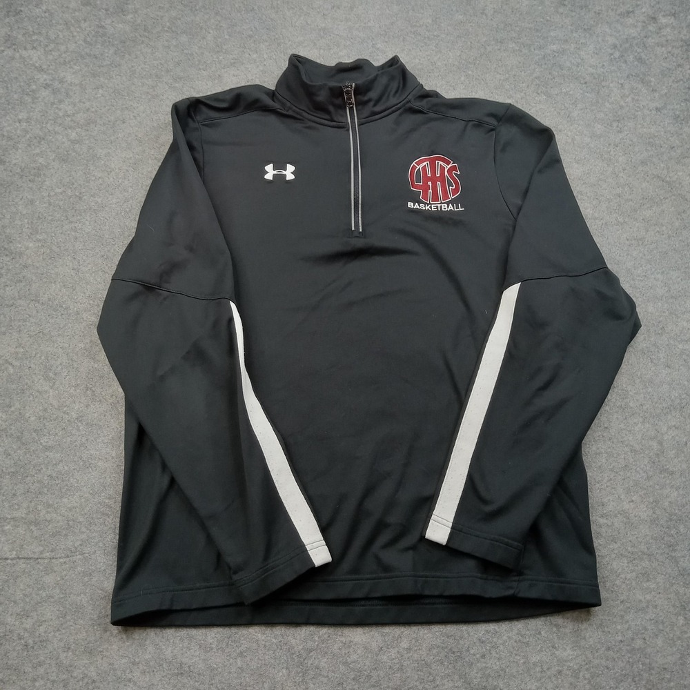 Under Armour Sweater Mens Medium Black Quarter Zip Basketball Pullover